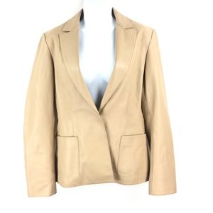 Elie Tahari Women's Small Cream Leather Jacket